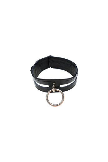 Rouge Garments - Leather Collar with 40cm Ring - Assorted Colours - Stag Shop