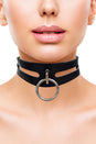 Rouge Garments - Leather Collar with 40cm Ring - Assorted Colours - Stag Shop