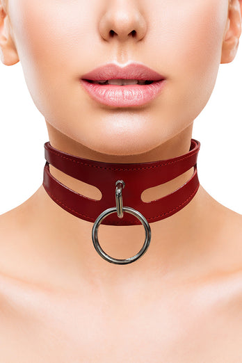Rouge Garments - Leather Collar with 40cm Ring - Assorted Colours - Stag Shop