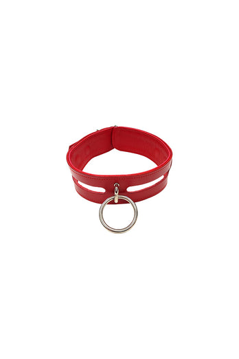 Rouge Garments - Leather Collar with 40cm Ring - Assorted Colours - Stag Shop
