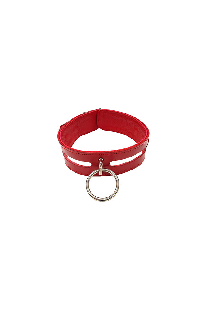 Rouge Garments - Leather Collar with 40cm Ring - Assorted Colours - Stag Shop