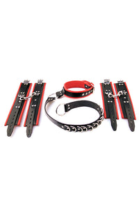 Thumbnail for Rouge Garments - Leather D Ring Hog-Tie Set - Black/Red - Stag Shop
