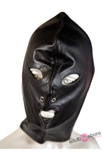 Rouge Garments - Leather Mask with Lace up Back - Black - Stag Shop