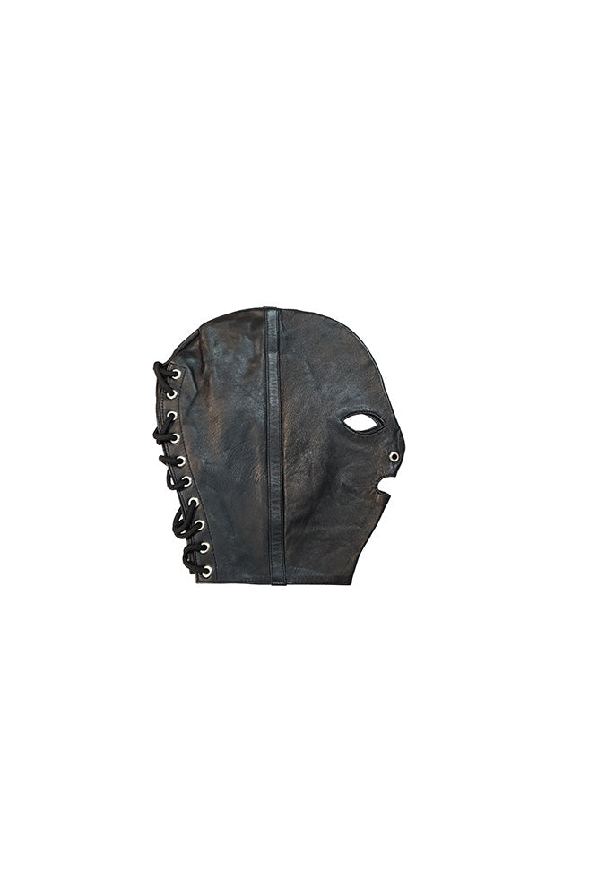 Rouge Garments - Leather Mask with Lace up Back - Black - Stag Shop