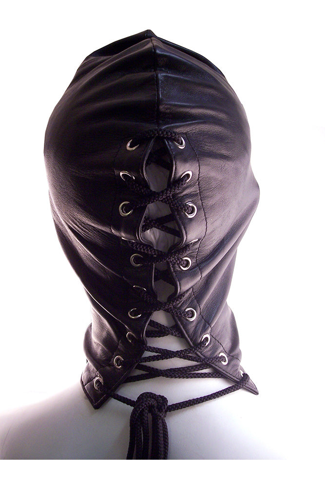 Rouge Garments - Leather Mask with Lace up Back - Black - Stag Shop