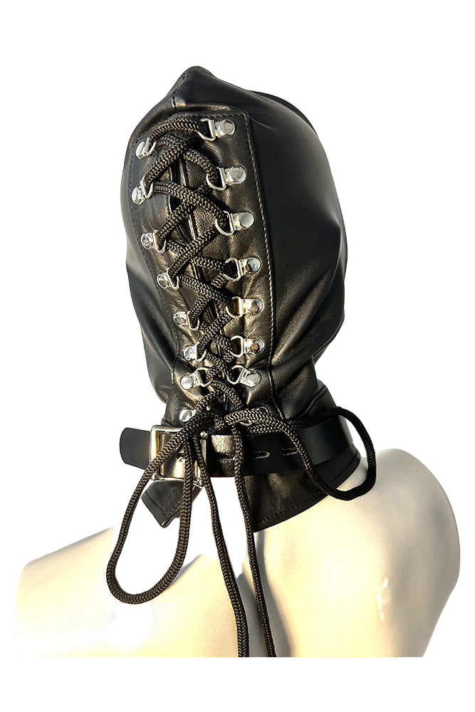 Rouge Garments - Leather Mask With D-Ring & Lockable Buckle Strap - Stag Shop