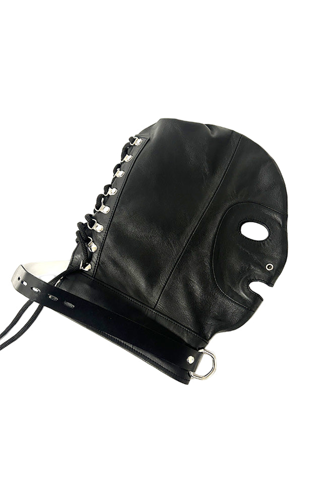 Rouge Garments - Leather Mask With D-Ring & Lockable Buckle Strap - Stag Shop