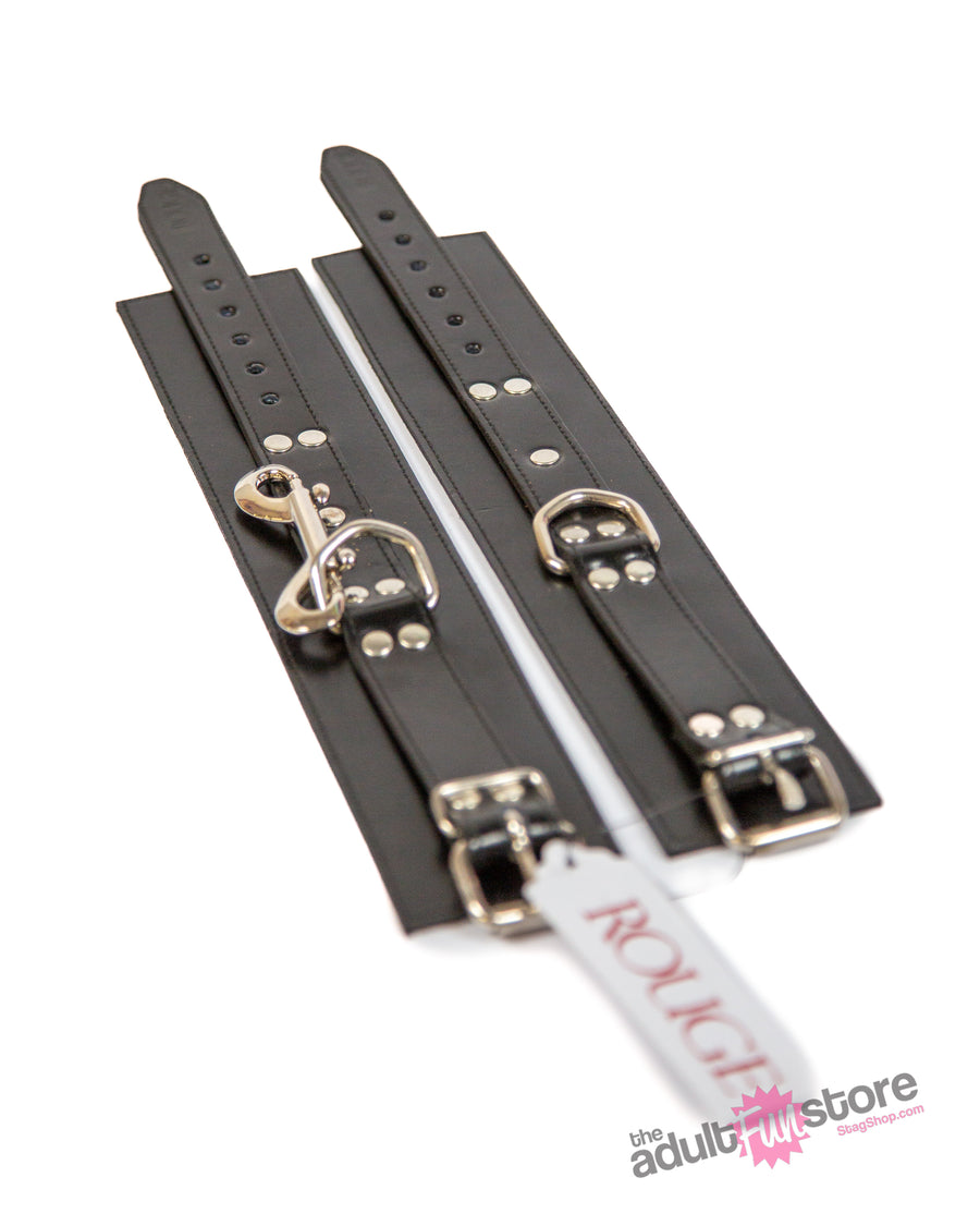 Rouge Garments - Adjustable Steel Leg Spreader Bar with Leather Cuffs -Black - Stag Shop