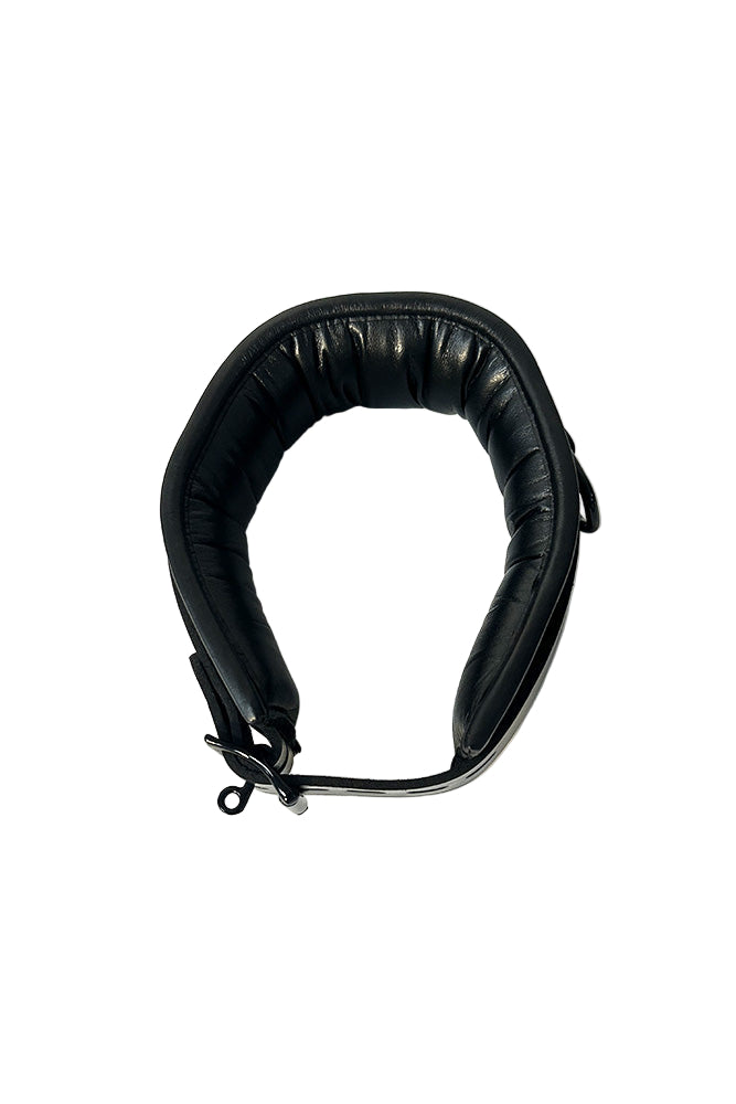 Rouge Garments - Padded Leather Collar with D-Rings & Lockable Strap - Stag Shop