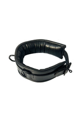 Rouge Garments - Padded Leather Collar with D-Rings & Lockable Strap - Stag Shop