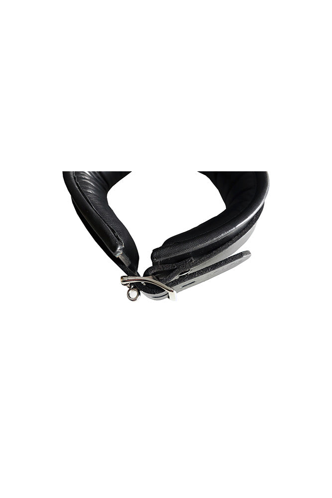 Rouge Garments - Padded Leather Collar with D Rings - Black - Stag Shop
