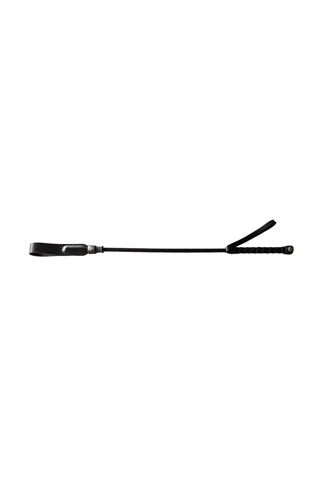 Rouge Garments - Short Leather Riding Crop with Slim Tip - Black - Stag Shop