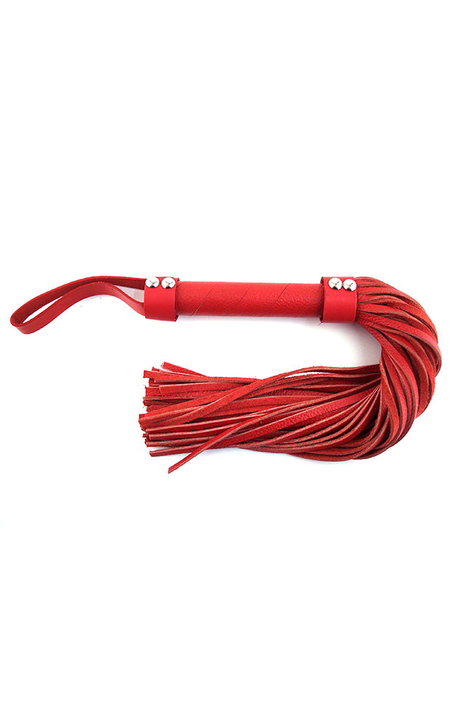 Rouge Garments - Short Leather Flogger with Looped Handle - Assorted Colours - Stag Shop