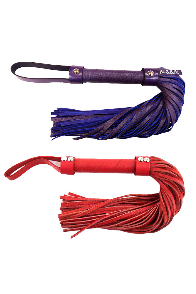 Rouge Garments - Short Leather Flogger with Looped Handle - Assorted Colours - Stag Shop