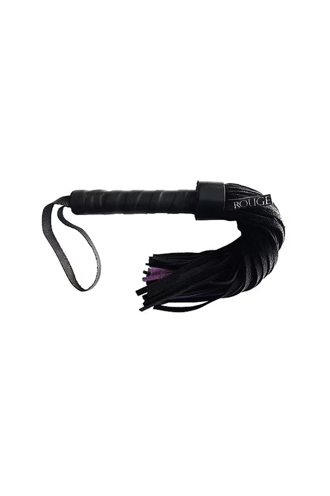Rouge Garments - Leather Short Handle Suede Flogger - Black/Purple - Stag Shop
