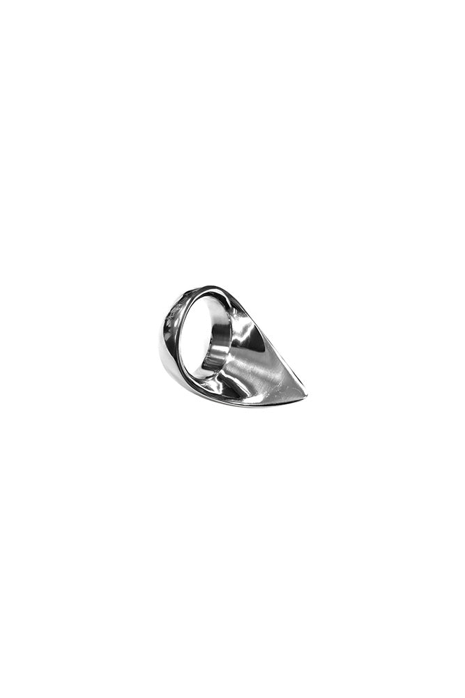 Rouge Garments - 45mm Stainless Steel Teardrop Cock Ring - Silver - Stag Shop