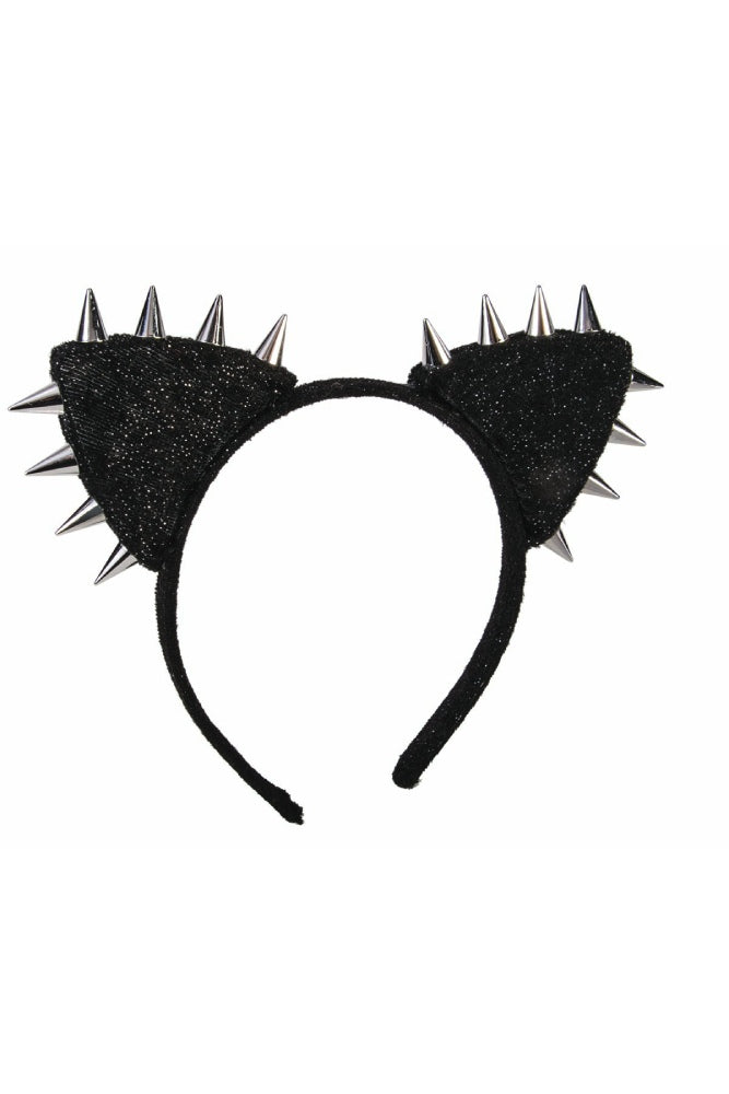 Rubies Costume Company - Spiked Cat Ear Headband - Black/Silver - Stag Shop
