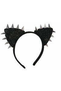 Thumbnail for Rubies Costume Company - Spiked Cat Ear Headband - Black/Silver - Stag Shop