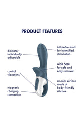 Satisfyer - Air Pump Booty 2 Inflatable Anal Vibrator - Black - Stag Shop