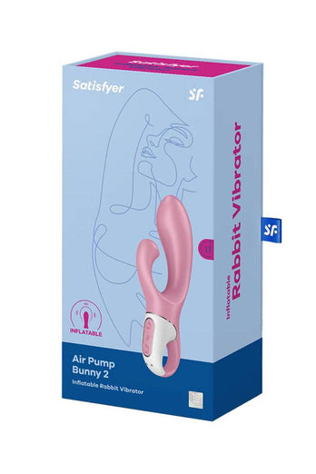 Satisfyer - Air Pump Bunny 2 Inflatable Rabbit Vibrator - Pink - Stag Shop