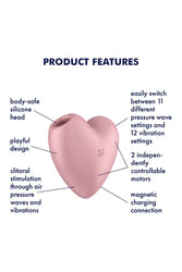 Satisfyer - Cutie Heart  Air Pulse Clitoral Stimulator - Pink - Stag Shop
