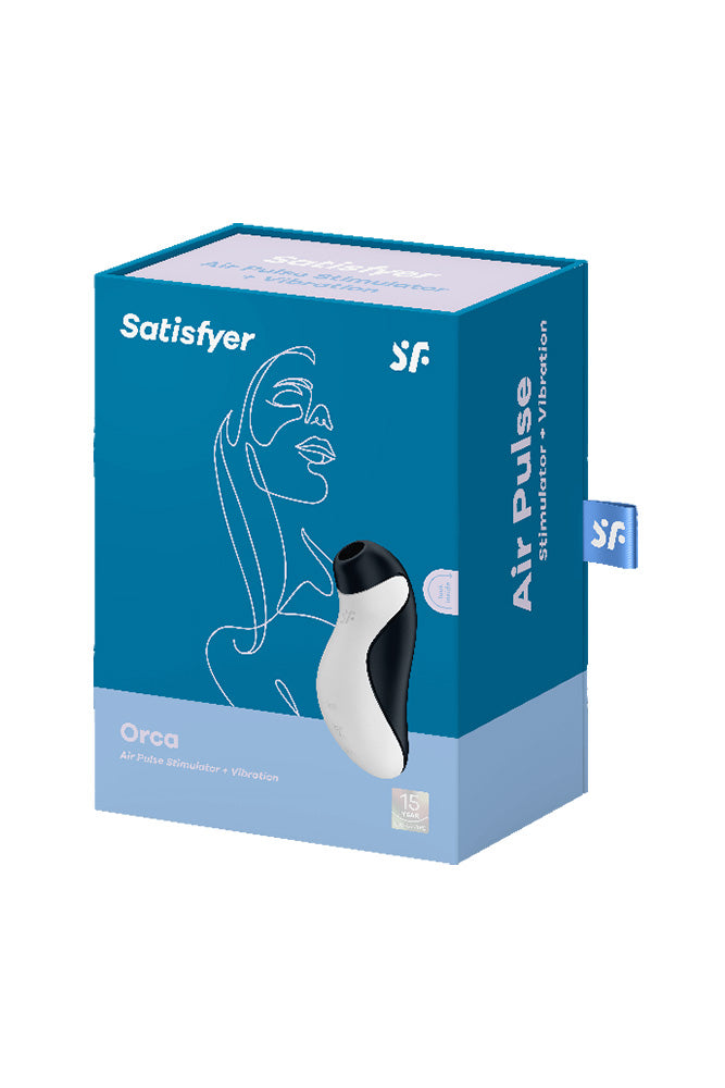 Satisfyer - Orca Air Pulse Clitoral Stimulator with Vibration - Black/White - Stag Shop