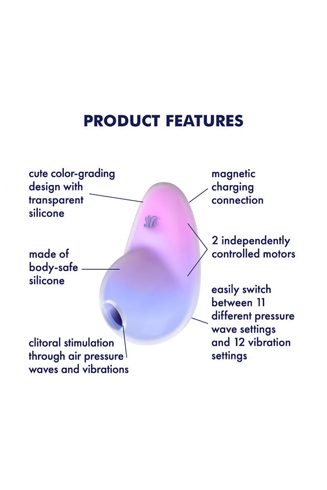 Satisfyer - Pixie Dust Air Pulse Vibrator - Purple/Pink - Stag Shop
