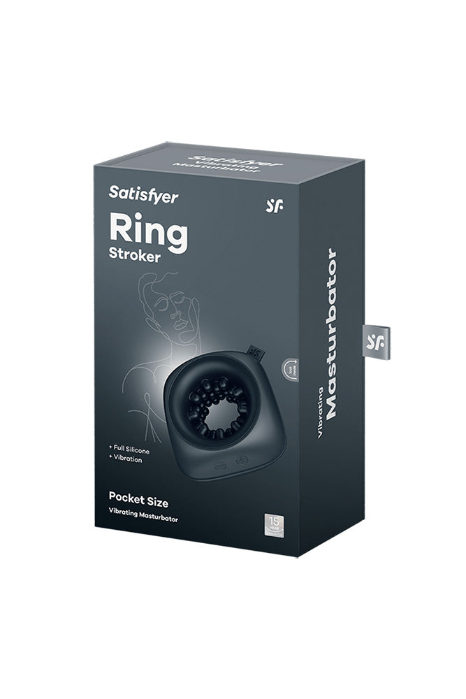 Satisfyer - Ring Stroker With Vibration - Black - Stag Shop