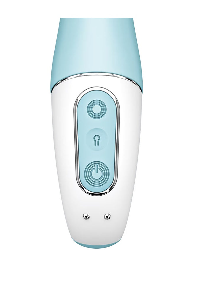 Satisfyer - Air Pump Inflatable Vibrator 5+ with App Control - Blue - Stag Shop