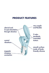 Satisfyer - Touch Me Rabbit Vibrator - Blue - Stag Shop