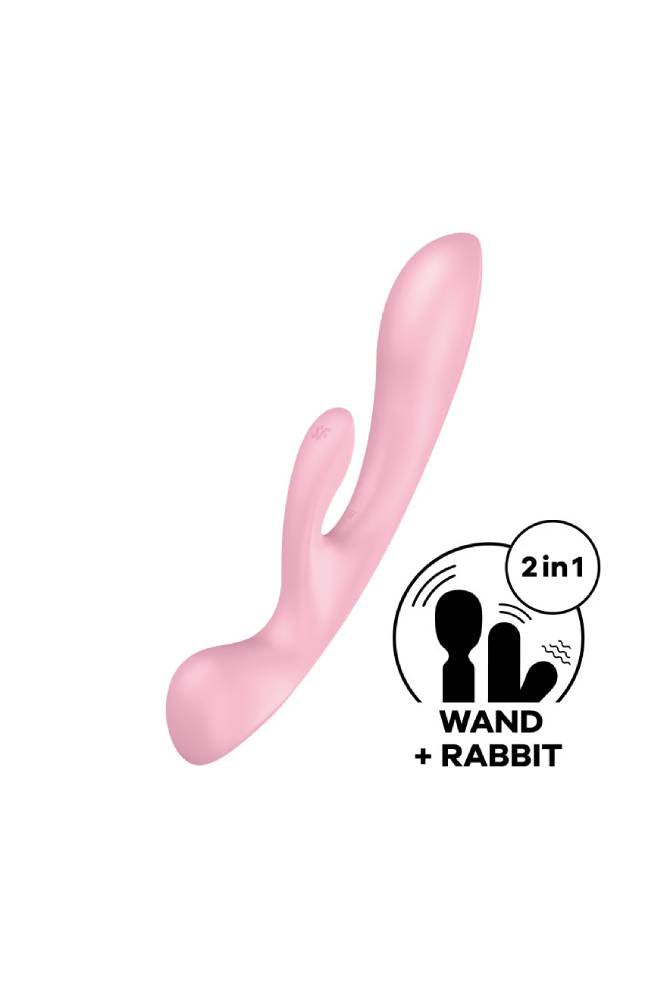 Satisfyer - Triple Oh 2-in-1 Wand & Rabbit Vibrator - Pink - Stag Shop