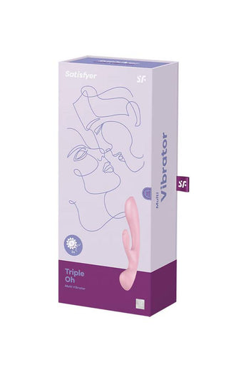 Satisfyer - Triple Oh 2-in-1 Wand & Rabbit Vibrator - Pink - Stag Shop