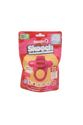 Screaming O - Skooch 4B Vibrating Cock Ring - Strawberry - Stag Shop
