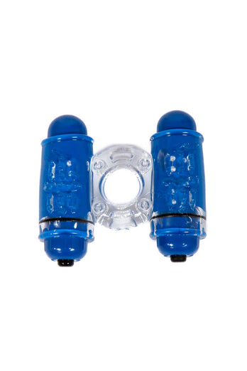 Screaming O - Double Wammy 4B Dual Vibrating Cock Ring - Blueberry - Stag Shop
