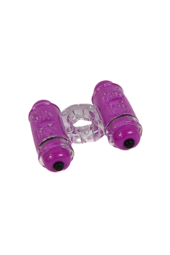 Screaming O - Double Wammy 4T Dual Vibrating Cock Ring - Grape - Stag Shop