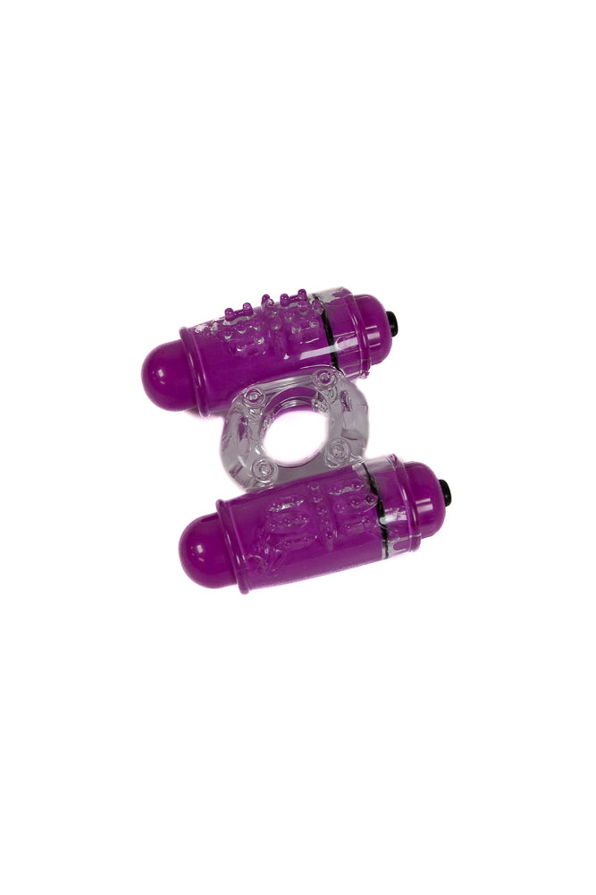 Screaming O - Double Wammy 4T Dual Vibrating Cock Ring - Grape - Stag Shop