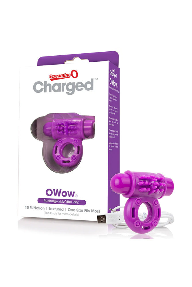 Screaming O - Charged - O Wow Rechargeable Vibrating Cock Ring - Stag Shop