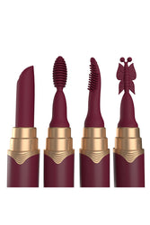 Screaming O - My Secret - Premium Lipstick Vibrator Bullet With 4 Attachments - Merlot - Stag Shop