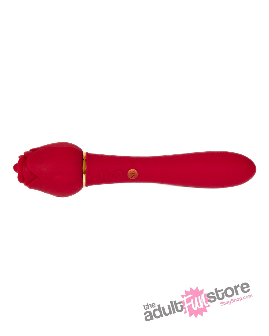 X-Gen - Secret Kisses - Rosegasm Lingo Dual-Ended Vibrator - Red - Stag Shop