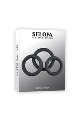 Selopa - 3 Ring Circus Cock Ring Set - Black - Stag Shop