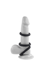 Selopa - 3 Ring Circus Cock Ring Set - Black - Stag Shop
