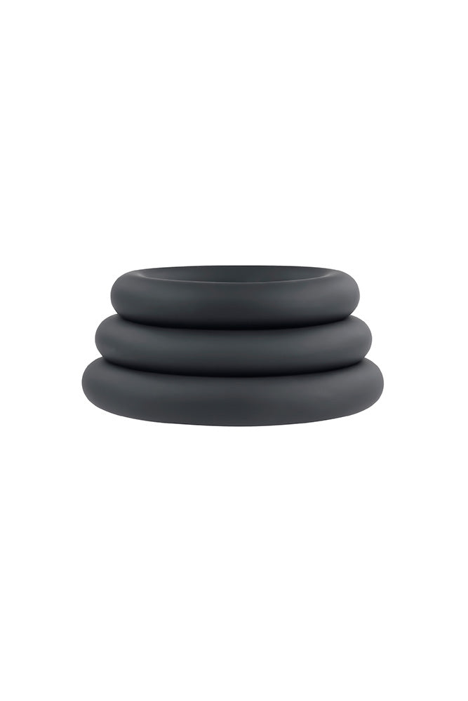 Selopa - 3 Ring Circus Cock Ring Set - Black - Stag Shop