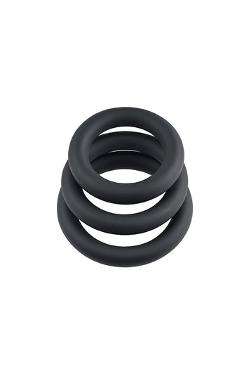 Selopa - 3 Ring Circus Cock Ring Set - Black - Stag Shop