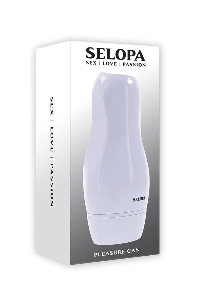 Selopa - Pleasure Can Vibrating Stroker - White - Stag Shop