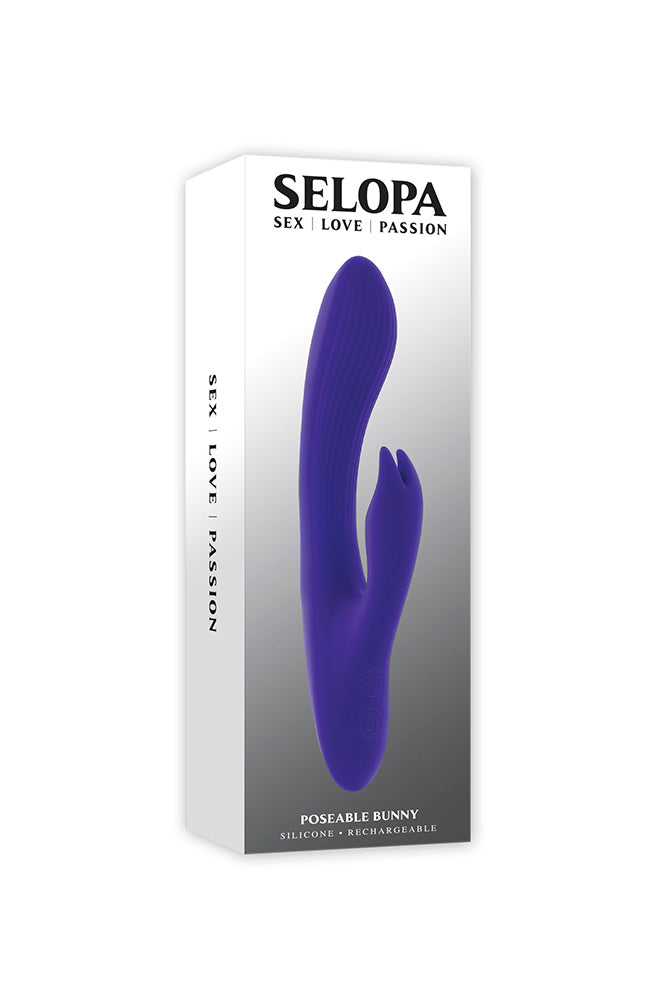Selopa - Poseable Bunny Rabbit Vibrator - Purple - Stag Shop