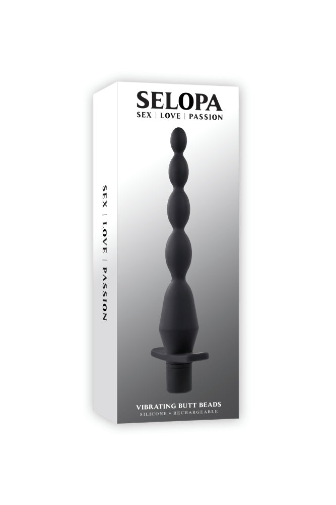 Selopa - Vibrating Butt Beads - Black - Stag Shop