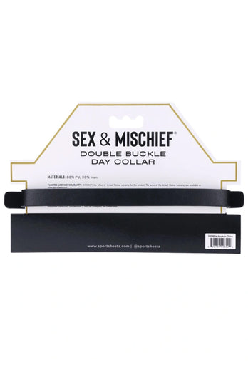 Sex & Mischief - Double Buckle Day Collar - Black - Stag Shop