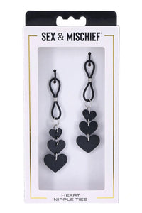 Thumbnail for Sex & Mischief - Heart Nipple Ties - Black - Stag Shop