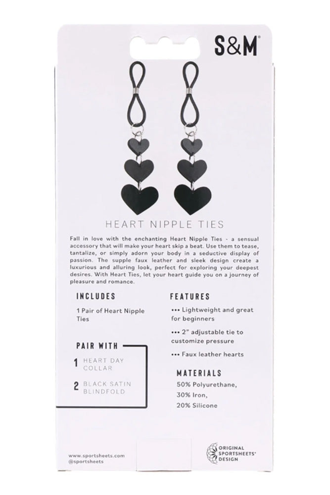 Sex & Mischief - Heart Nipple Ties - Black - Stag Shop