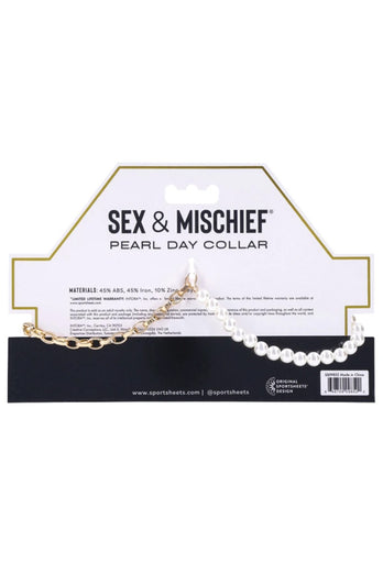 Sex & Mischief - Pearl Day Collar - White - Stag Shop